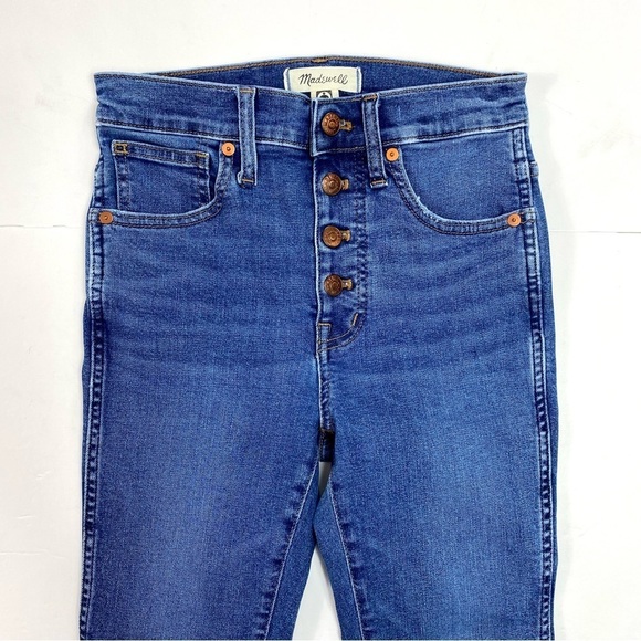 MADEWELL Petite 10" High-Rise Skinny Jeans Mackey Wash Button-Front Style#AG149 - Picture 4 of 10